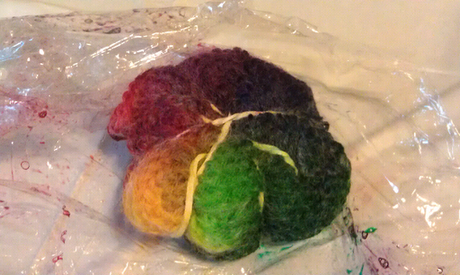Tie-dyeing knit and crochet projects 