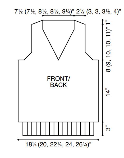 Easy V-Neck Vest Chart